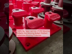 150KN Tee Type Cast Iron HT200 Mooring Bollards Ship Mooring Bollard Polished Galvanized Mooring Protection