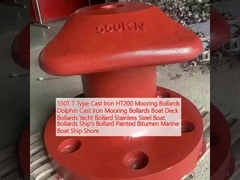 550T T Type Cast Iron HT200 Mooring Bollards Dolphin Cast Iron Mooring Bollards Boat Deck Bollards Yacht Bollard Stainless Steel Boat Bollards Ship's Bollard Painted Bitumen Marine Boat Ship Shore   