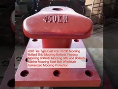 450T Tee Type Cast Iron HT200 Mooring Bollard Ship Mooring Bollards Floating Mooring Bollards Mooring Bitts and Bollards  Marine Mooring Steel Bolt Wholesale Galvanized Mooring Protection