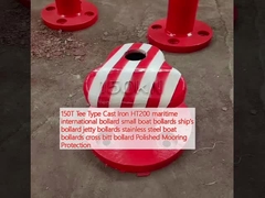 150T Tee Type Cast Iron HT200 maritime international bollard small boat bollards ship's bollard jetty bollards stainless steel boat bollards cross bitt bollard Polished Mooring Protection 