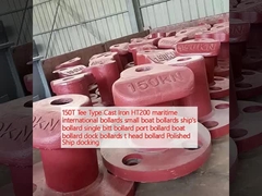 150T Tee Type Cast Iron HT200 maritime international bollards small boat bollards ship's bollard single bitt bollard port bollard boat bollard dock bollards t head bollard Polished Ship docking   
