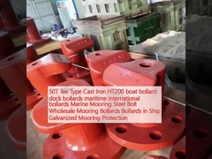 50T Tee Type Cast Iron HT200 boat bollard dock bollards maritime international bollards Marine Mooring Steel Bolt Wholesale Mooring Bollards Bollards in Ship Galvanized Mooring Protection